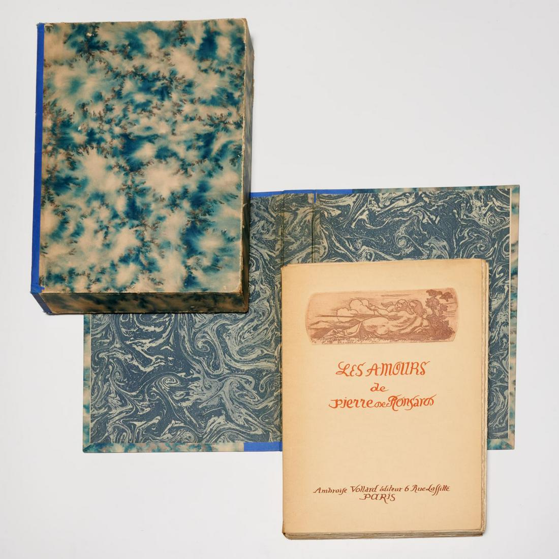 [Emile Bernard] Les Amours de Pierre de Ronsard: [Emile Bernard] Les Amours de Pierre de Ronsard, Ambroise Vollard, Paris, 1915, woodcuts and etchings by Emile Bernard, #92/250, loose signatures in softcover wraps, in hardcover chemise and slipcase,