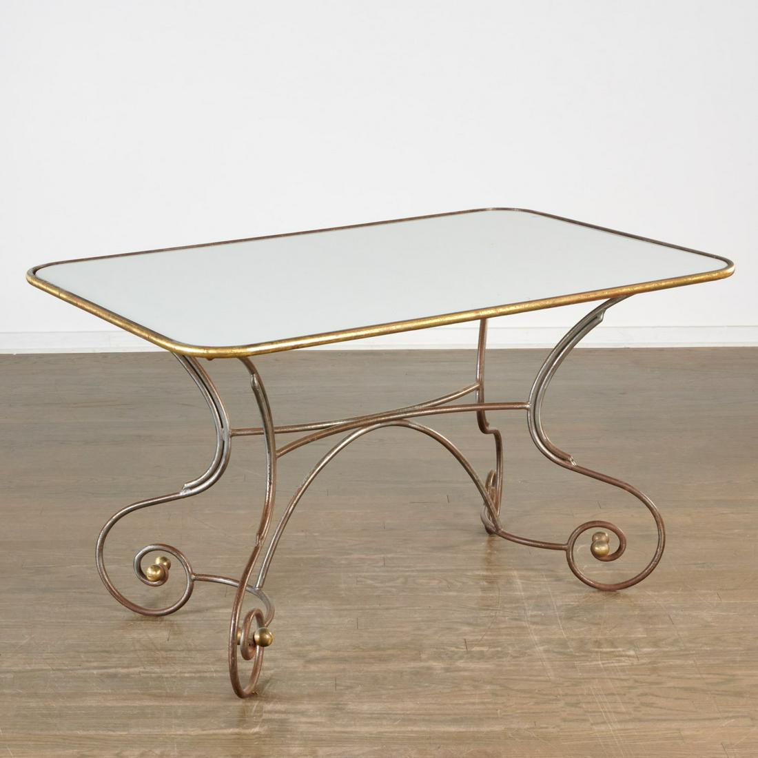 French brass mounted wrought iron garden table (1 of 5)
