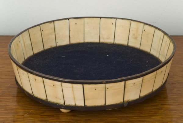 Antique Thai silver-mounted ivory basket: Antique Thai silver-mounted ivory basket, 19th/20th Century, 2"h x 8"dia. Provenance: The Doris Duke Charitable Foundation Note: International shipping is not available for this lot. This Item will on
