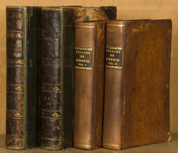 Books: travel sets including Polynesian Researches: Books: travel sets including Polynesian Researches, Ellis, William. Polynesian Researches, 2 vols., London, 1830, 3/4 leather backed with spines laid down, numerous plates and maps, 8vo. and Voyages e