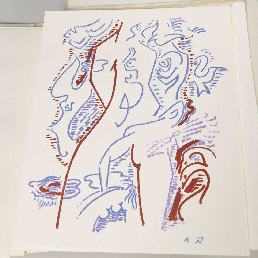 Andre Masson, (3) vols, signed ltd eds: Andre Masson, (3) vols, signed ltd eds, Includes: 1) Andre Frenaud. Agonie du General Krivitski. Pierre Jean Oswald, 1960, #22/60 signed by Masson and Frenaud, 5 drawings and a color etching, loose in