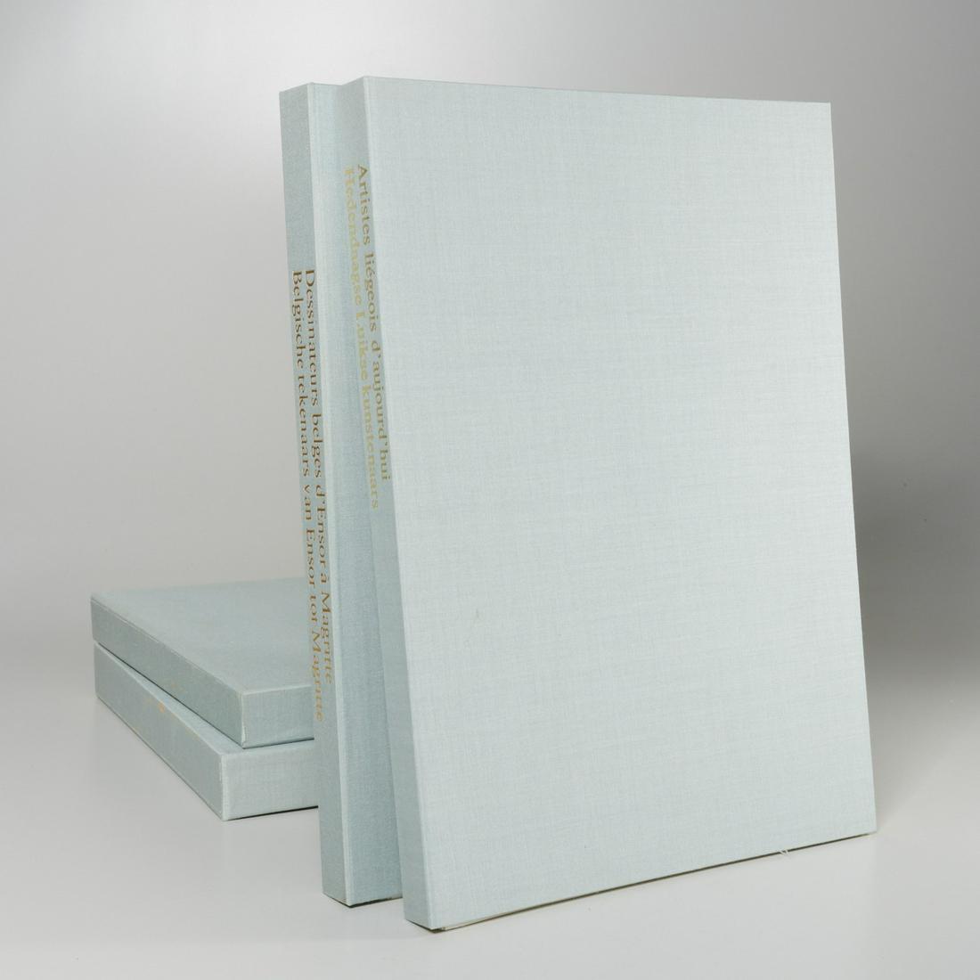 Belgium artists, (2) ltd. ed. oversize volumes: Belgium artists, (2) ltd. ed. oversize volumes, Dessinateurs belges d'Ensor a Magritte (Belgische tekenaars van Ensor tot Magritte), 1978, #562/750 copies; with, Artistes liegeois d'aujourd'hui (Heden