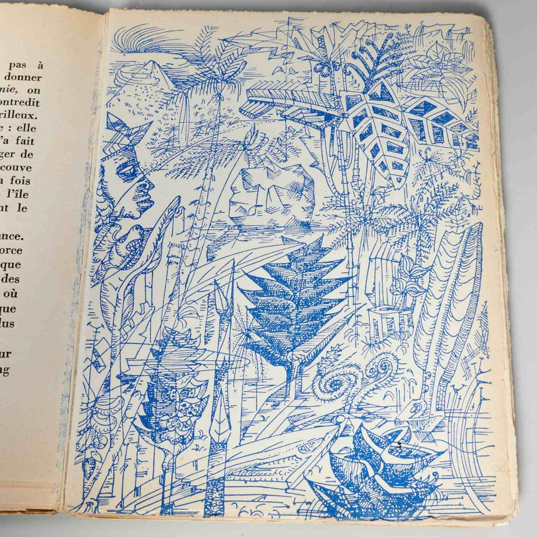 Andre Breton, (3) limited editions: Andre Breton, (3) limited editions, Includes: 1) La Lampe Dans L'Horloge. Robert Marin, 1948, #192/350 with a 2nd impression of the Toyen lithograph, in purple, 7.75"h x 9.25"w; 2) Young Cherry Trees