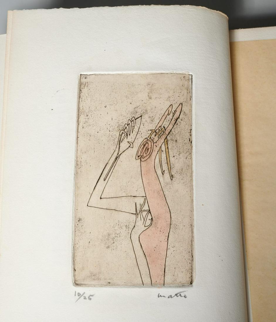 [Roberto Matta] Andre Breton, Arcane 17: [Roberto Matta] Andre Breton, Arcane 17, Brentano's, 1944, letter "J" from an edition of 325, one of 25 signed by Breton and with a signed aquatint etching by Matta in addition to the 4 color tarot ca