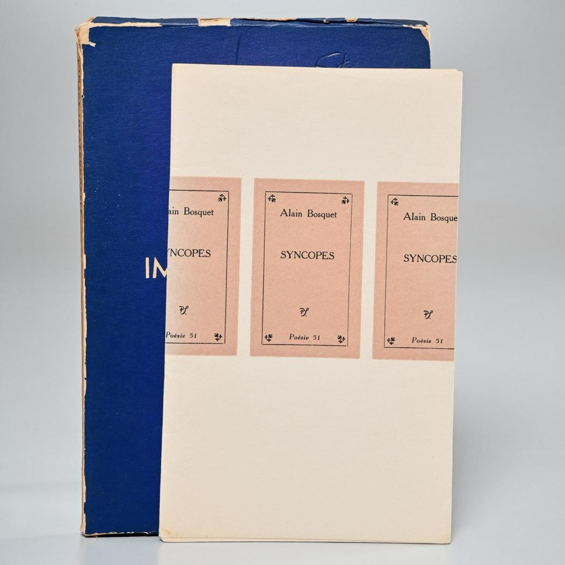 Alain Bosquet, (2) ltd. eds, one signed: Alain Bosquet, (2) ltd. eds, one signed, Syncopes. Pierre Seghers, 1951, #44/150, inscribed and signed to writer Georges-Emmanuel Clancier, 32 pages, 2 drawings by Masson, 7"h x 4.25"w; with, L'Image 