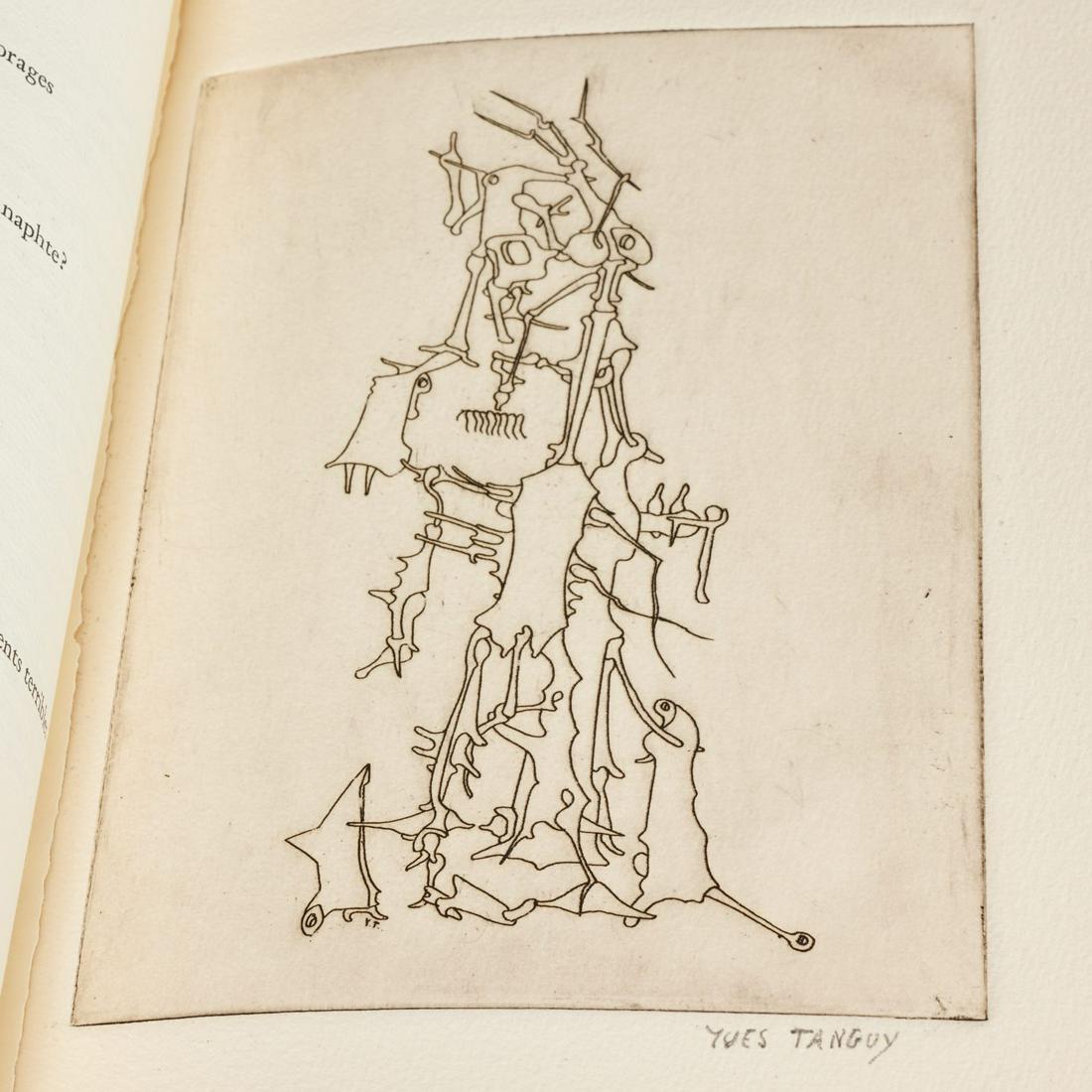 Yves Tanguy, signed etching, Le Mythe...: Yves Tanguy, signed etching, Le Mythe..., Yvan Goll. Le Mythe de la Roche Percee. Editions Hemispheres, 1947, with one etching signed by Tanguy in pencil, and two printed drawings, unnumbered copy fro