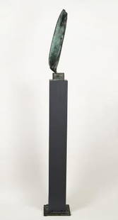 John Van Alstine (b. 1952, American), bronze sculp: John Van Alstine (b. 1952, American), bronze sculpture, "Strange Fruit VI", bronze with green patina, on integral pedestal, signed, numbered, dated and titled on pedestal base, "J. Van Alstine - A/P