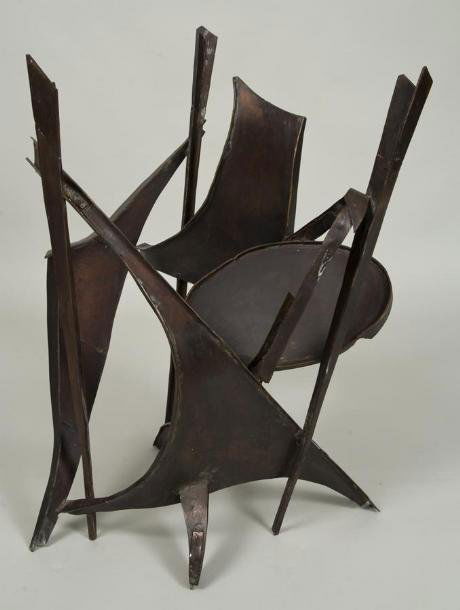 Herbert Ferber (1906-1991, American), bronze: Herbert Ferber (1906-1991, American), bronze, Untitled abstract construction, 1988, patinated bronze, signed and dated "Ferber - 88", 30"h x 26"w x 21"d Provenance: Knoedler Galleries, NY