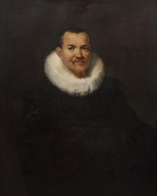 Dutch School (17/18th century), oil painting: Dutch School (17/18th century), oil painting, Portrait of a gentleman with ruffed collar, oil on canvas, inscribed and dated "Fetatis 1628", upper right, 35.75" x 28.25 (sight), giltwood frame