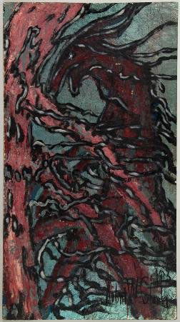 Robert Winthrop Chanler (1872-1930, American), pai: Robert Winthrop Chanler (1872-1930, American), painting, Dragon/Fantastic beast, oil and color on panel, signed and dated "Robert W. Chanler - 1923", lower right, 31.75" x 17"(panel), unframed