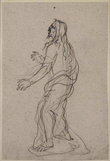 Benjamin West (1738-1820, American), drawing: Benjamin West (1738-1820, American), drawing, "Prophet", pencil on paper, unsigned, 8.75" x 5.75" (sheet), matted and framed under glass Provenance: The Collection of Mrs. Clare Francis; Charles Frank