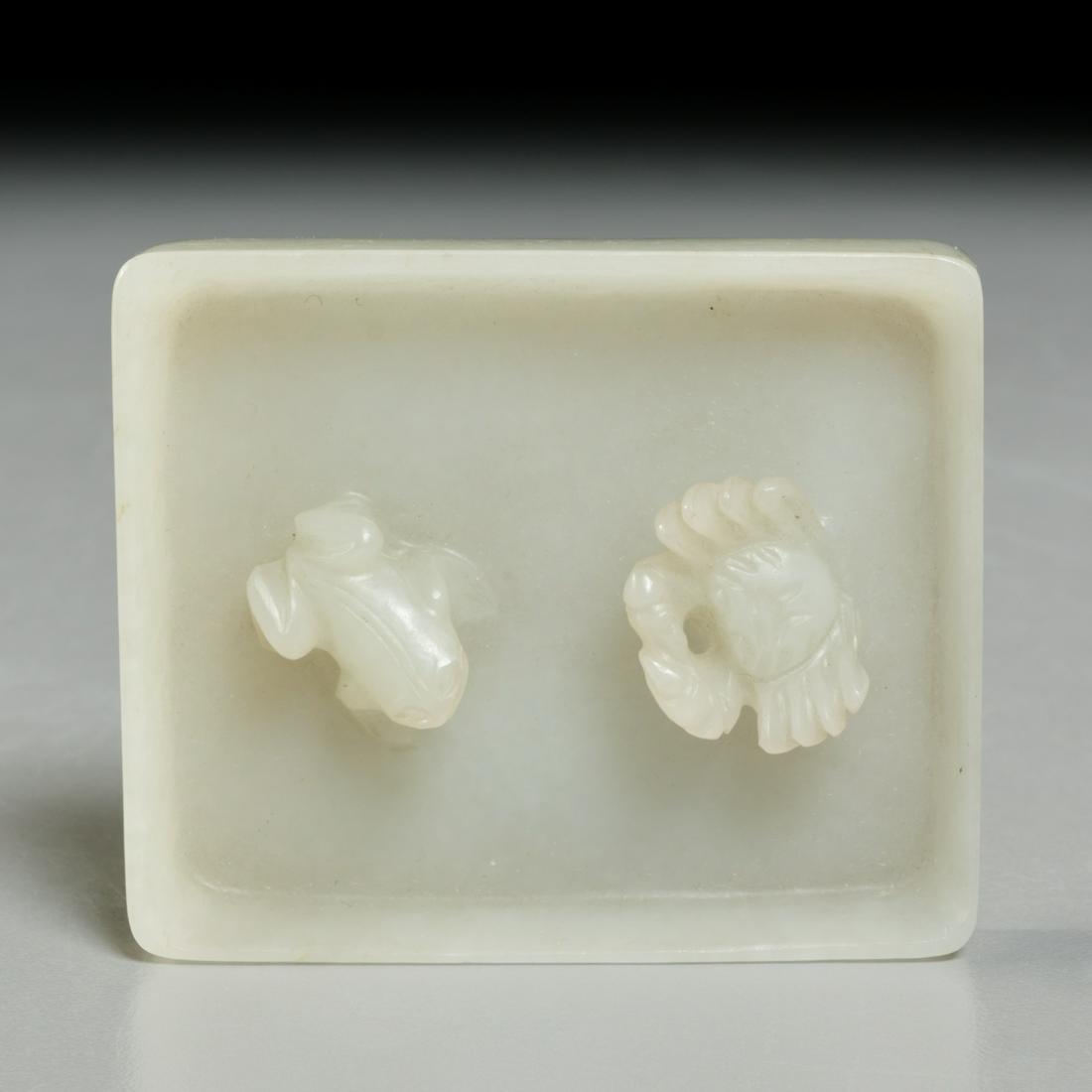Chinese carved celadon jade brush wash (1 of 5)