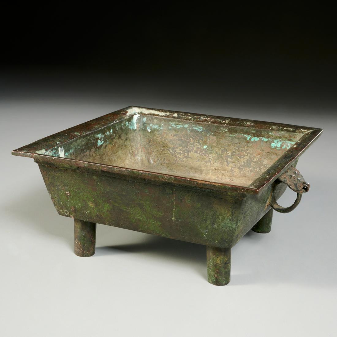 Chinese bronze square censer (1 of 6)