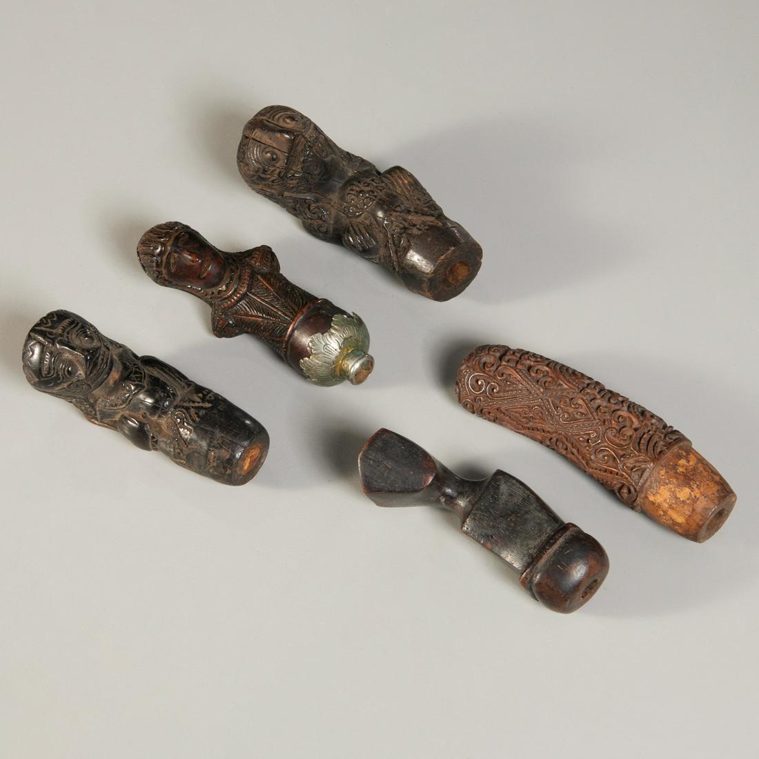 (5) Indonesian wooden Kris handles (1 of 5)