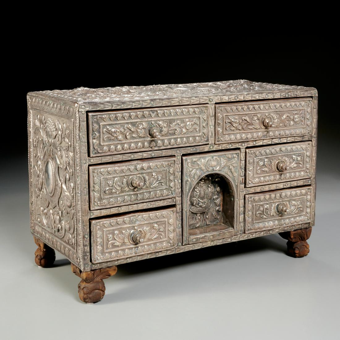 Anglo-Indian silver-clad hardwood chest (1 of 6)