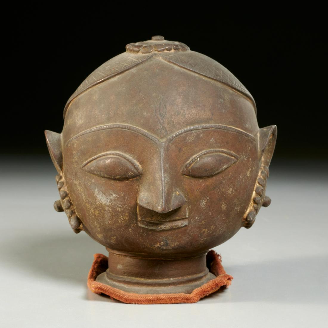Antique Indian bronze head of Parvati or Gauri (1 of 5)