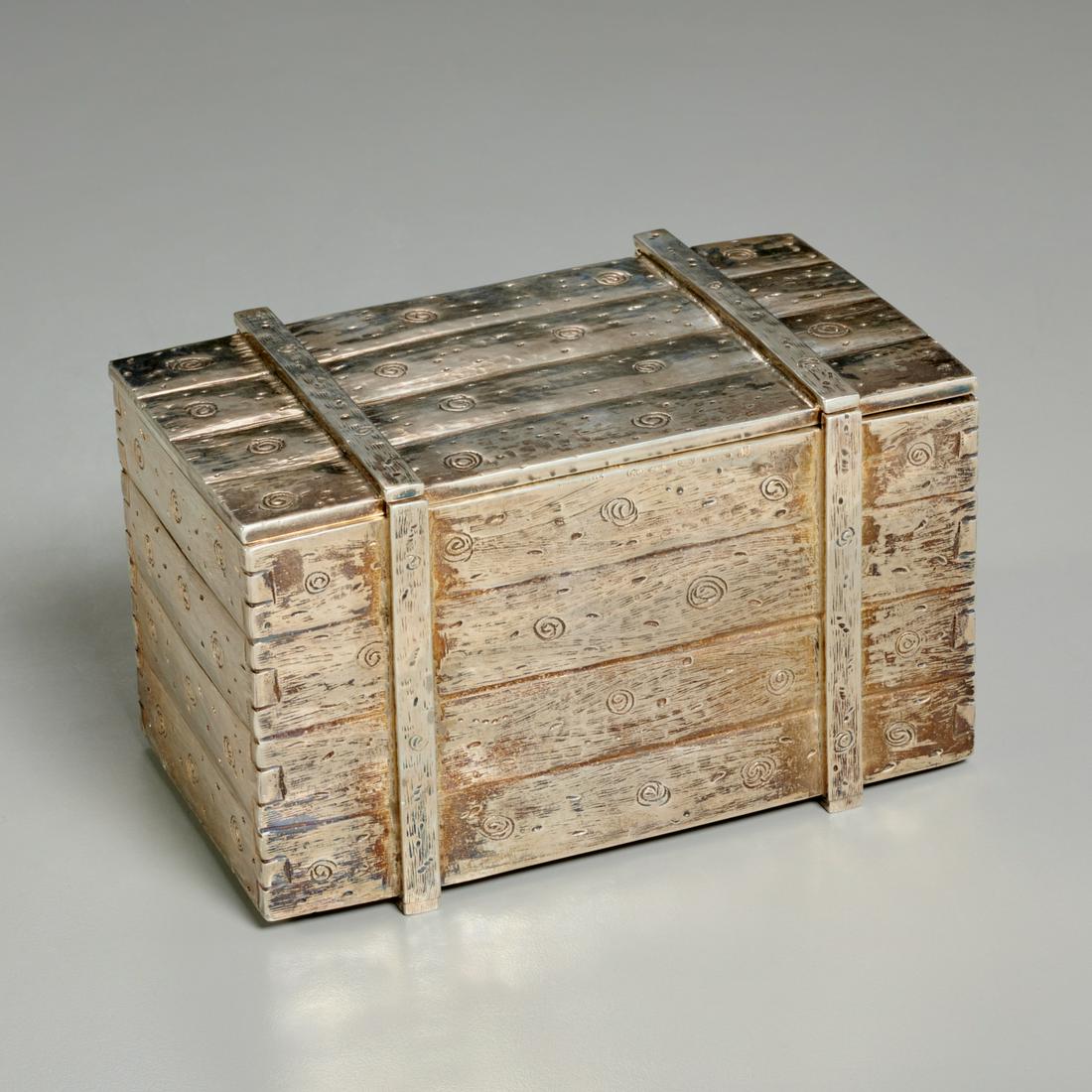Italian sterling silver faux bois box (1 of 7)
