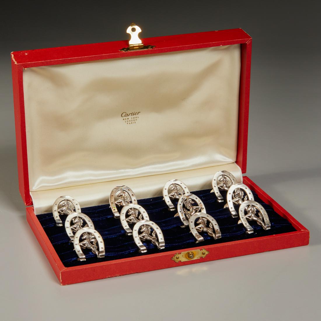 Cartier, (12) sterling equine place card holders (1 of 6)
