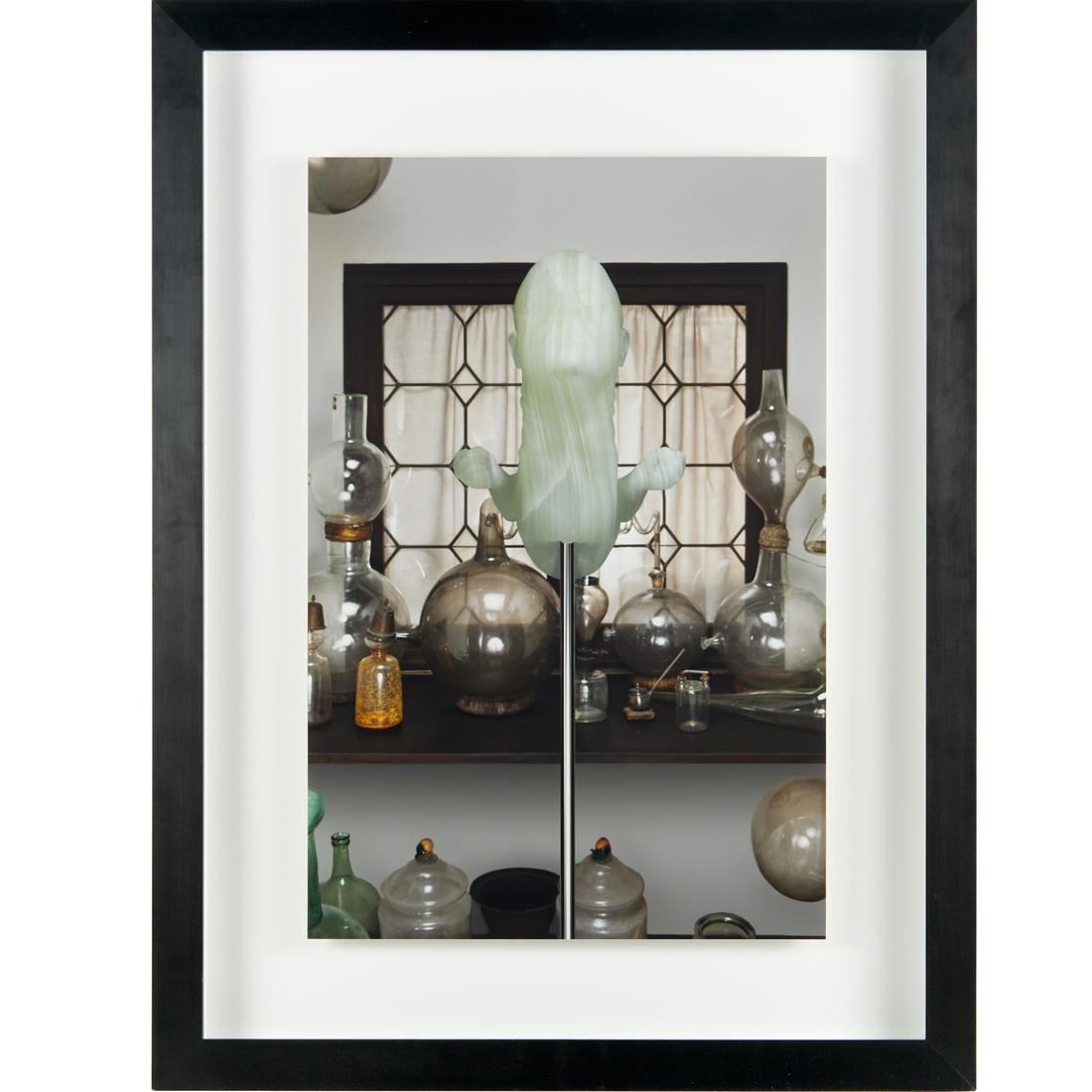 Barry X Ball, manipulated digital photograph: Barry X Ball, manipulated digital photograph, Barry X Ball (American, b. 1955) Matthew McCaslin Homunculus in Mexican (Puebla) Translucent Green Onyx The "Ai Do San Marchi" Pharmacy - Ca' Rezzonico, V