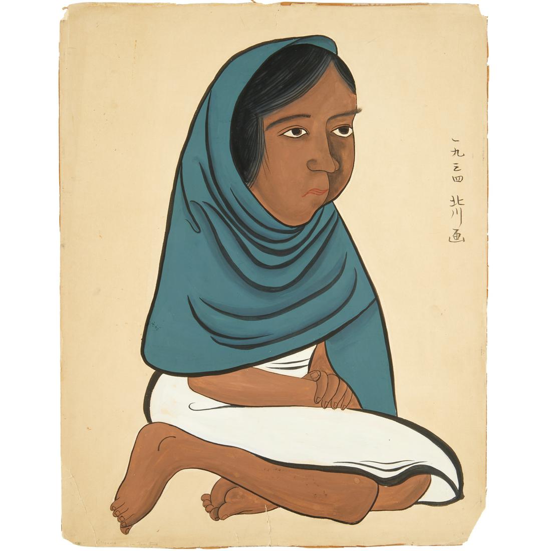 Kitagawa Tamiji, tempera on paper, c. 1930s (1 of 8)