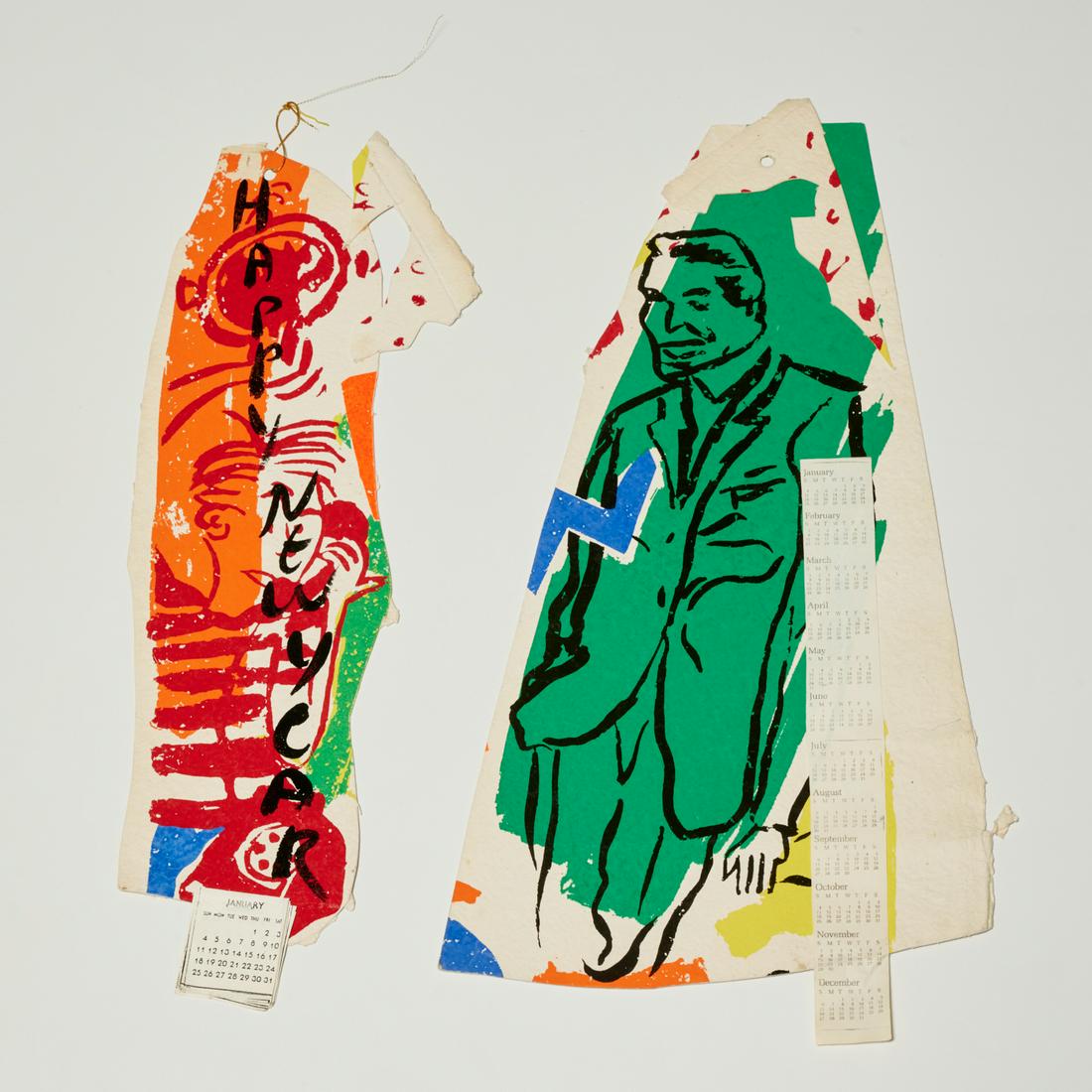 Kim MacConnel, (2) silkscreen collages (1 of 5)