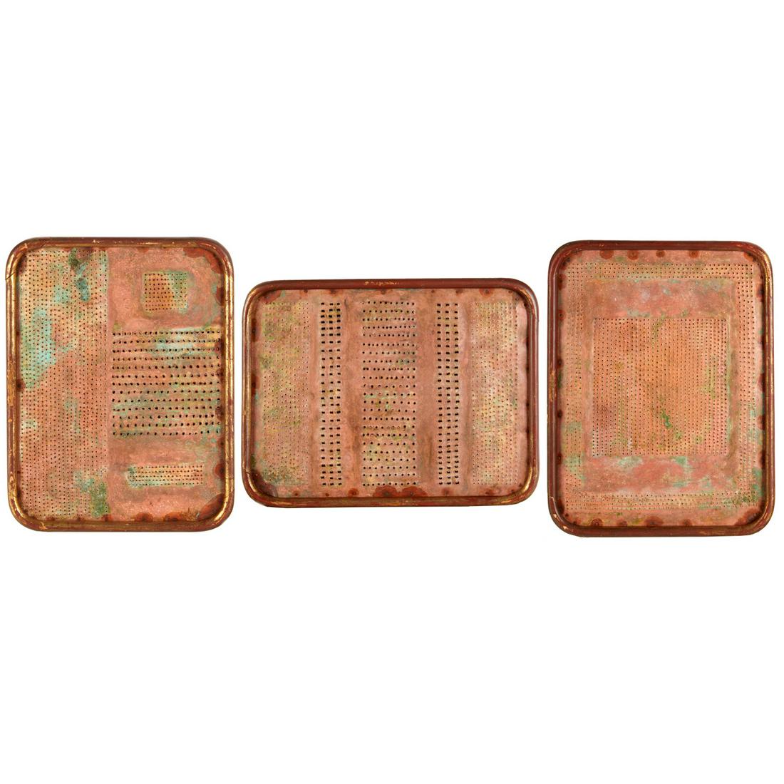 Mathias Goeritz (attrib), copper panel tryptich (1 of 9)