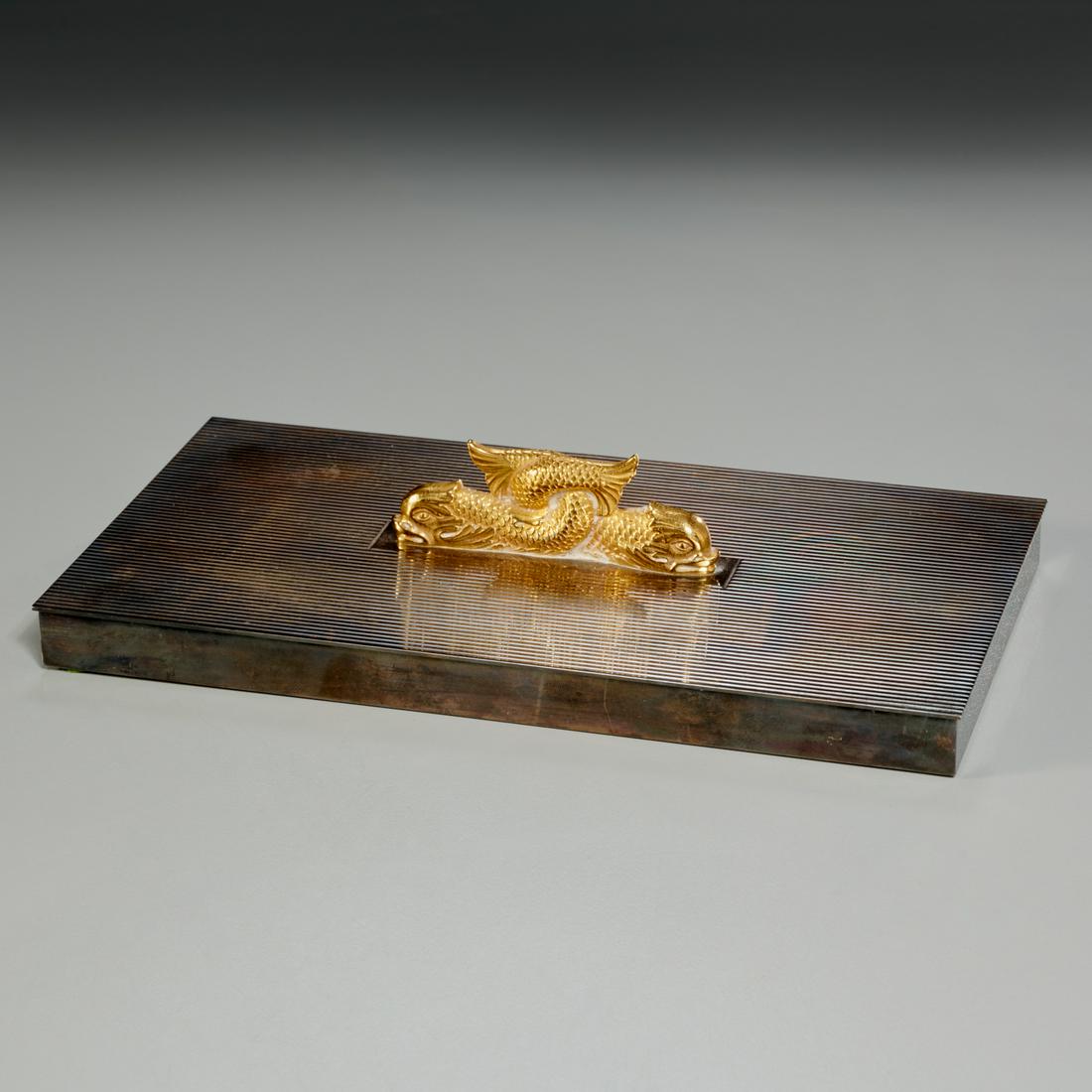 Hermes Paris, gilt and silver-plated card box (1 of 5)