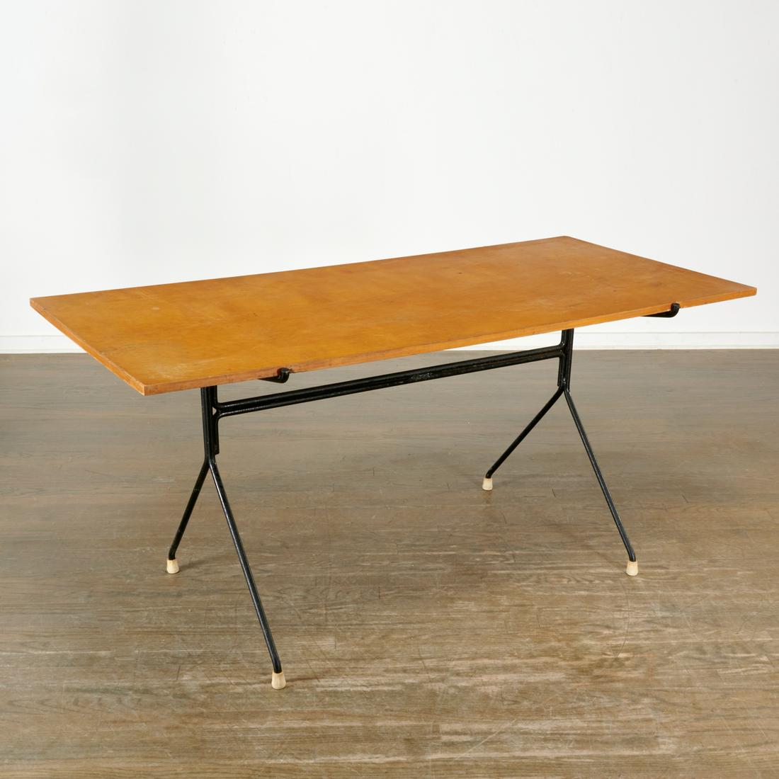 Norman Cherner, rare iron and birch dining table (1 of 4)