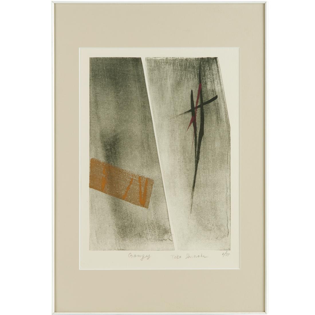Toko Shinoda, two-color lithograph w. gold leaf (1 of 6)