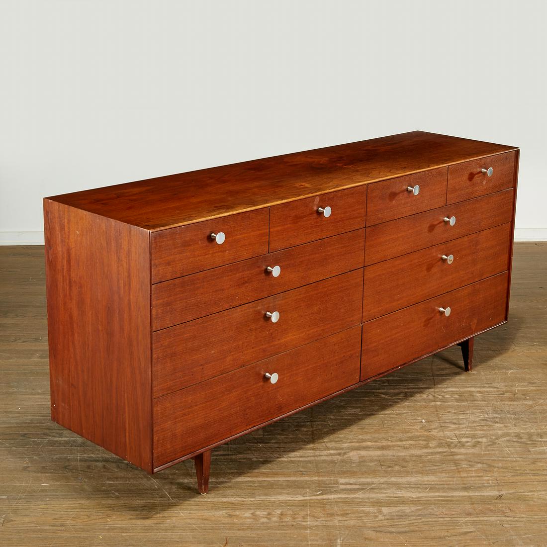 George Nelson, walnut 'Thin Edge' long dresser (1 of 6)
