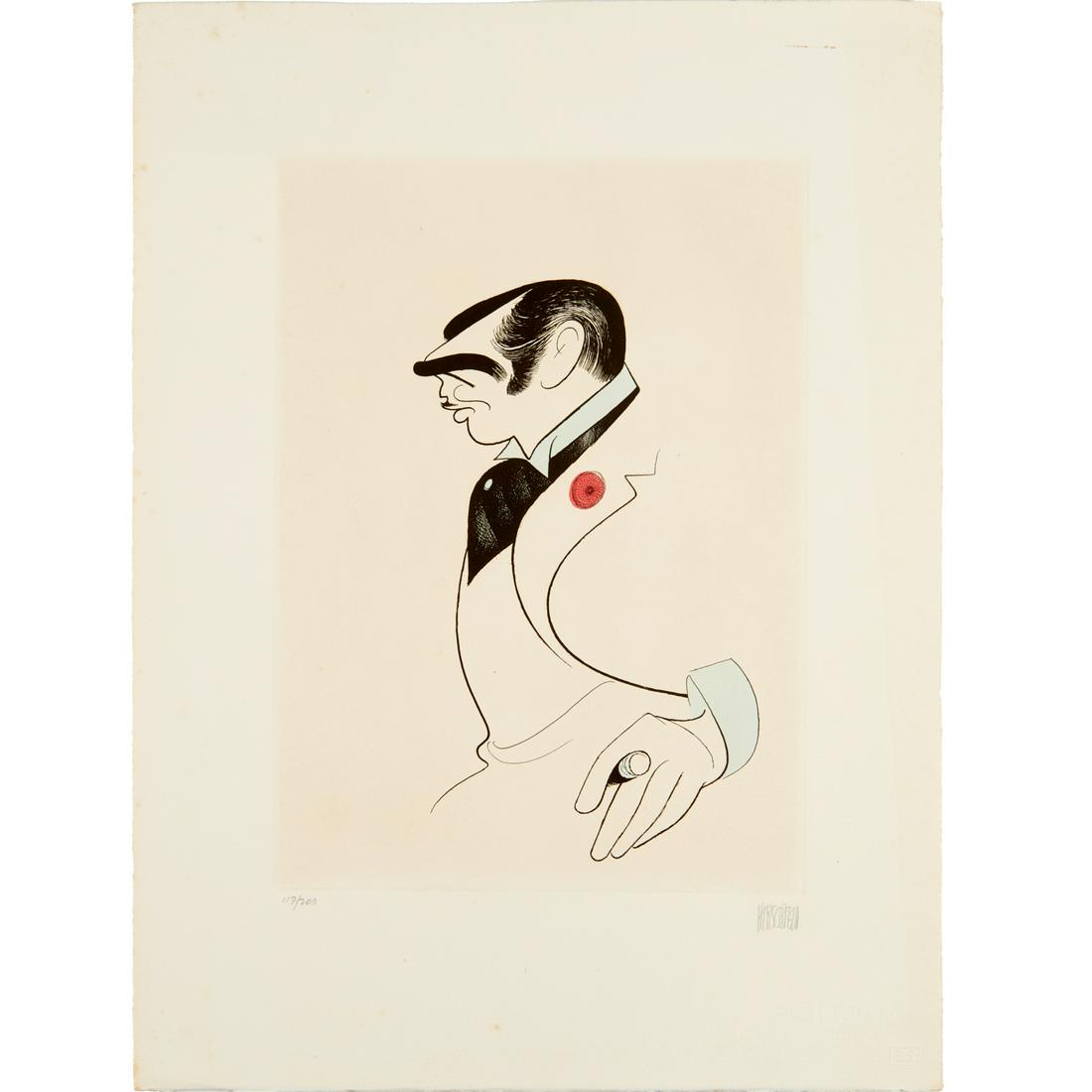 Al Hirschfeld, Clark Gable, signed (1 of 5)