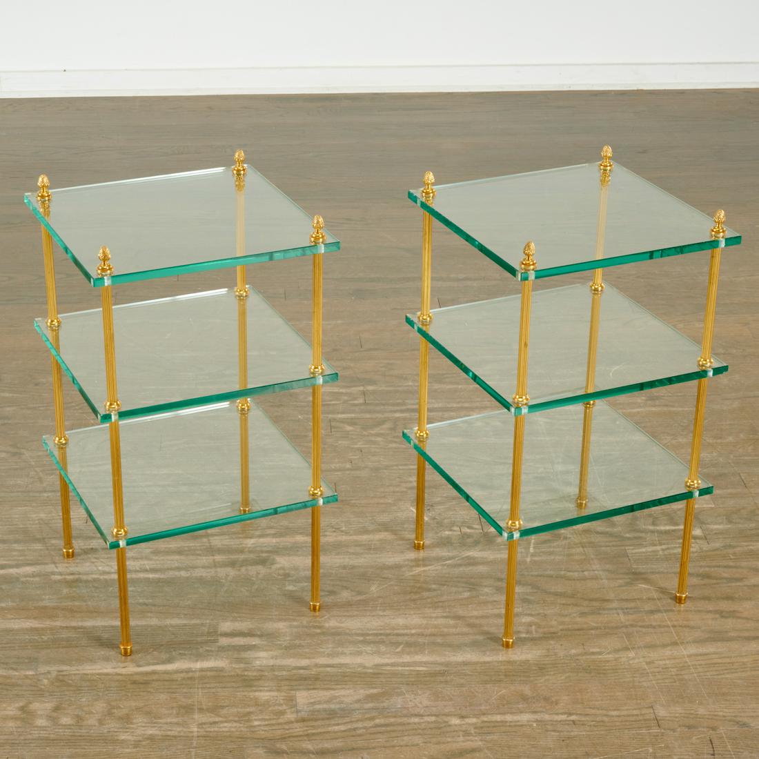 Pair Jansen style three-tier tables (1 of 3)