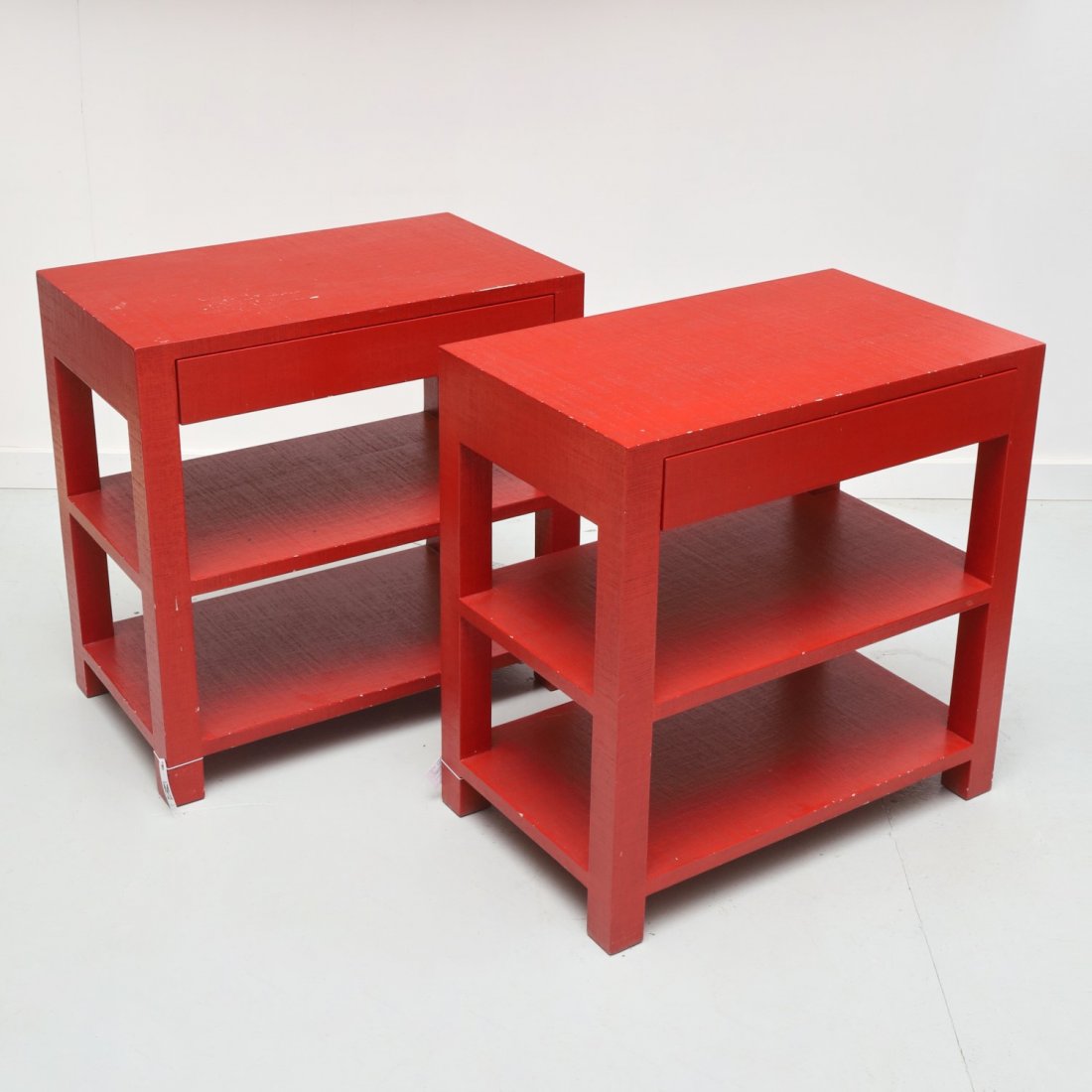 Pair Karl Springer style lacquered side tables (1 of 5)