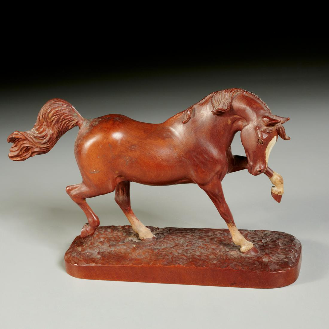 Artist-signed carving of a Tennessee Walking Horse (1 of 6)