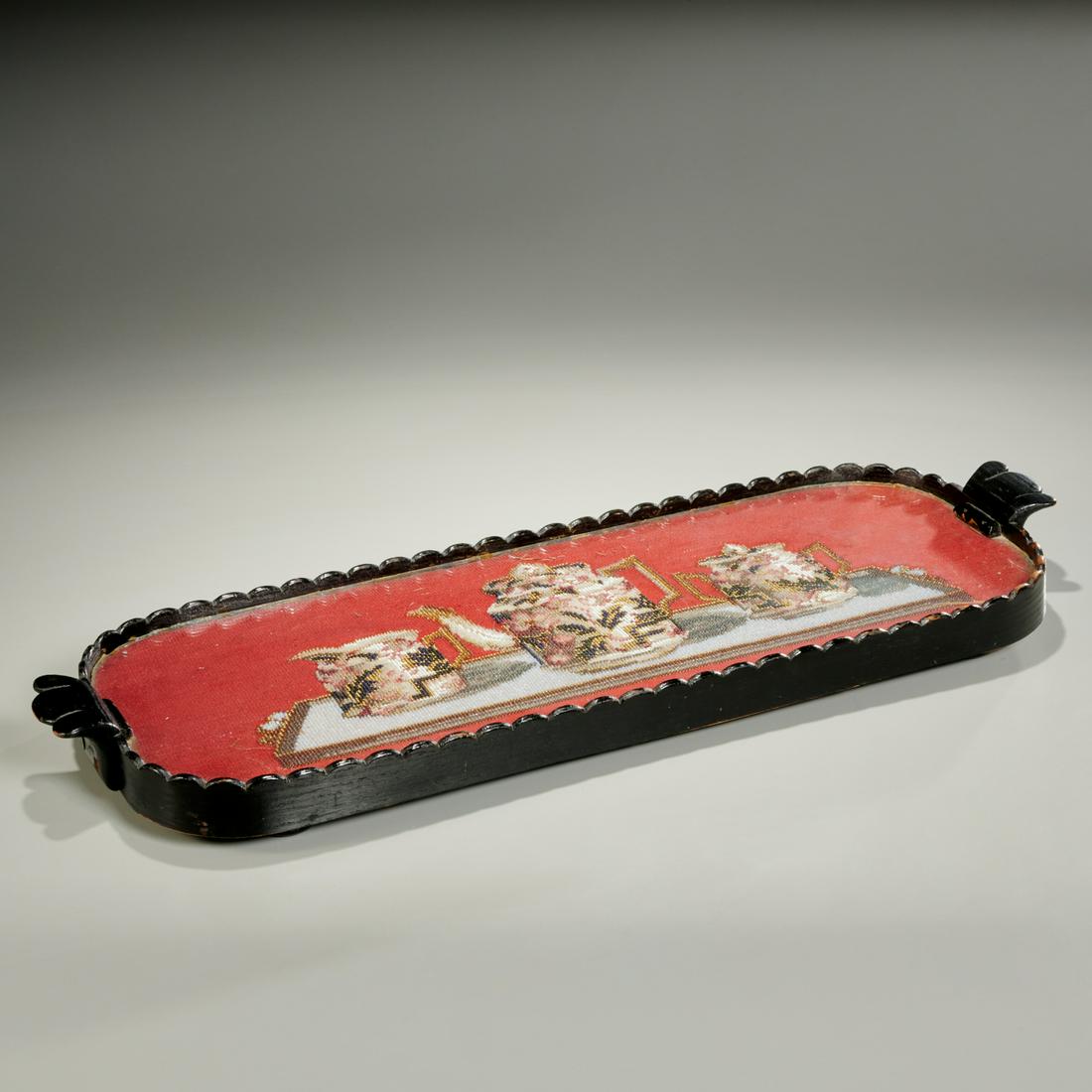 Victorian needlepoint tea tray (1 of 5)