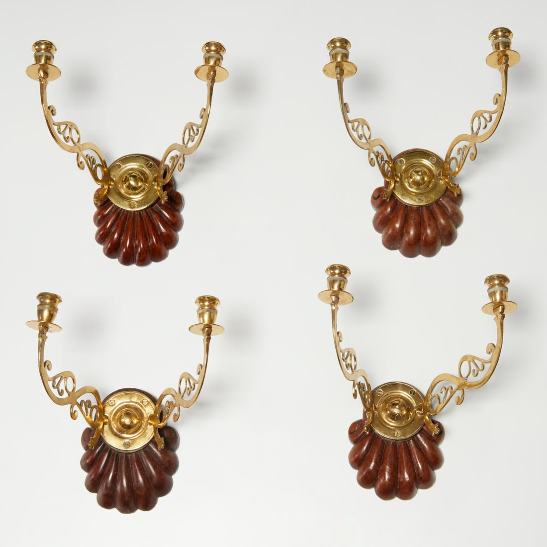 (2) pairs Regency shell sconces, Parish-Hadley (1 of 6)