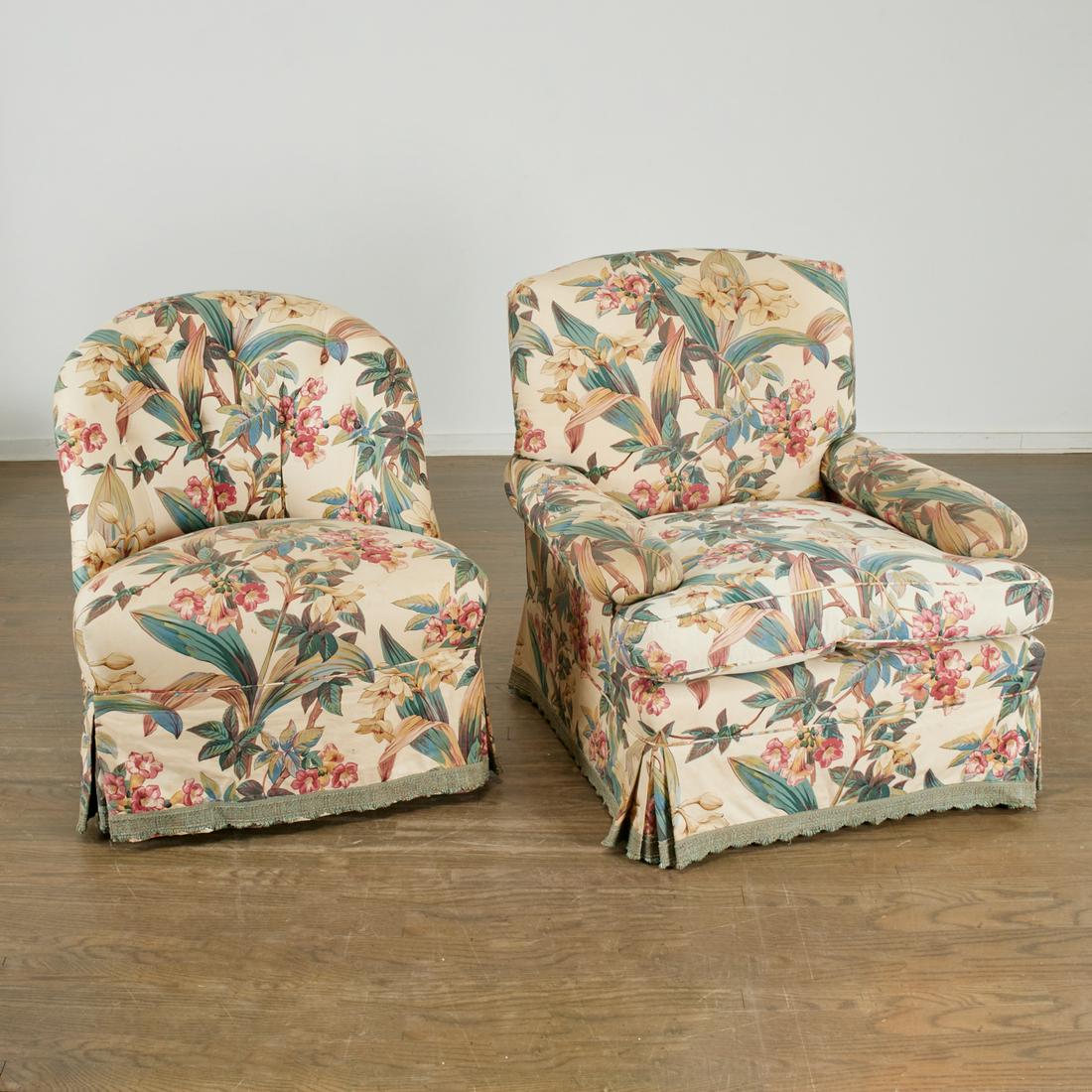 Parish-Hadley, (2) custom chintz easy chairs (1 of 8)
