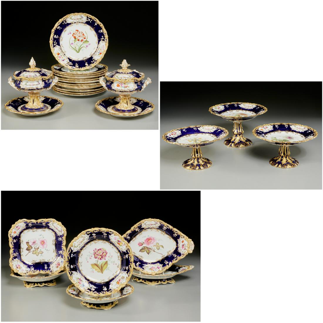 Coalport (attrib.) Botanical dessert service (1 of 9)