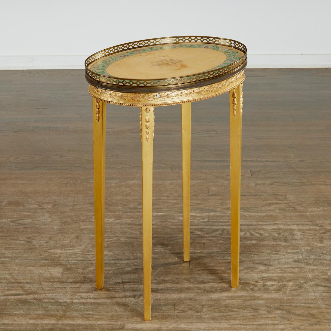 Nice Edwardian painted giltwood side table (1 of 6)