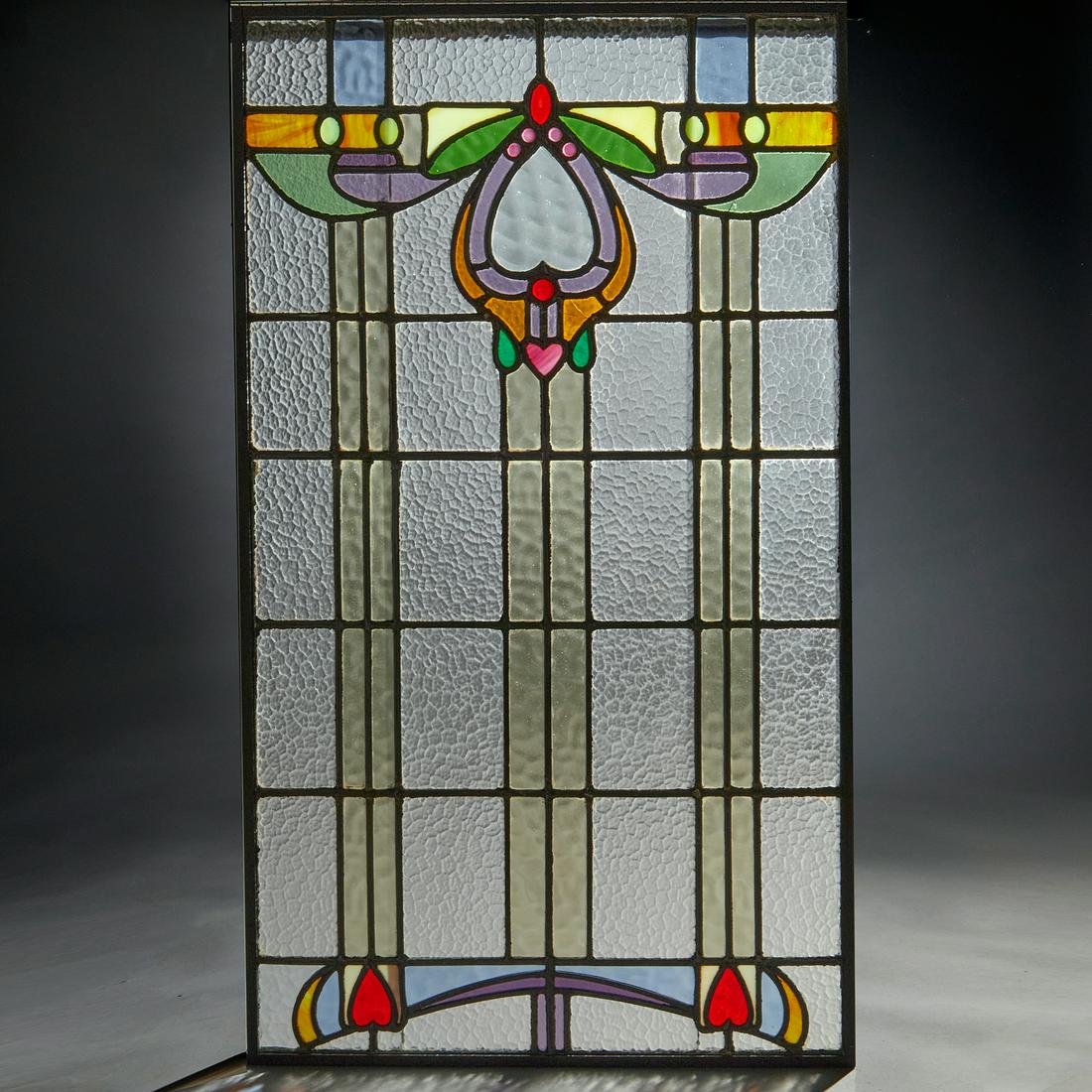 American School, stained glass window panel (1 of 8)