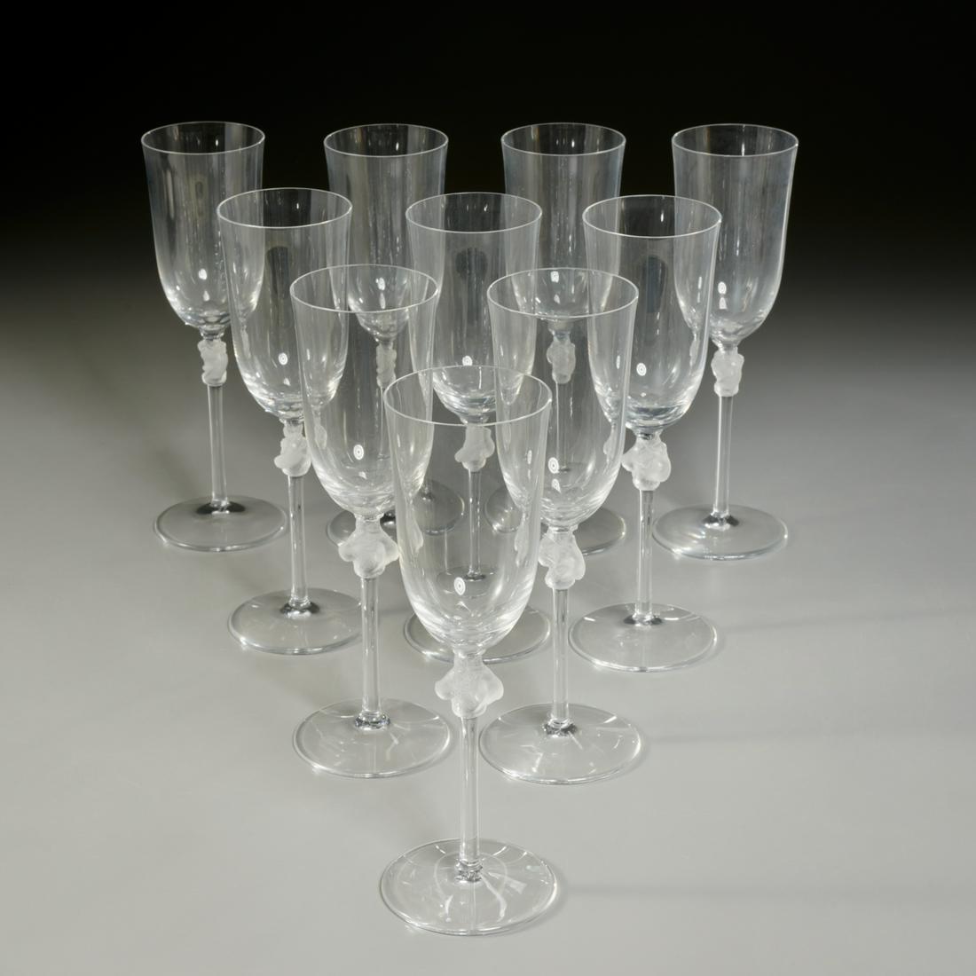 Lalique, (10) "Roxane" champagne flutes (1 of 5)