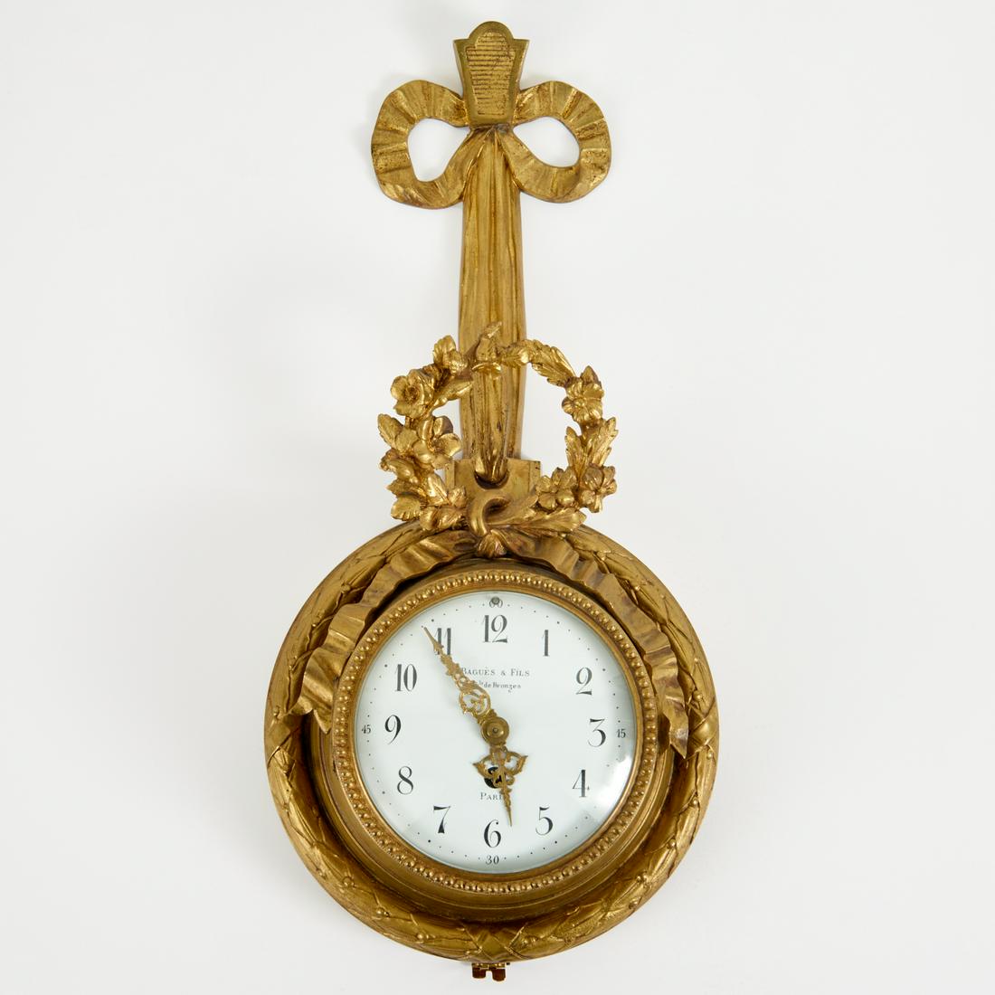 Bagues & Fils Louis XVI style ormolu cartel clock (1 of 7)