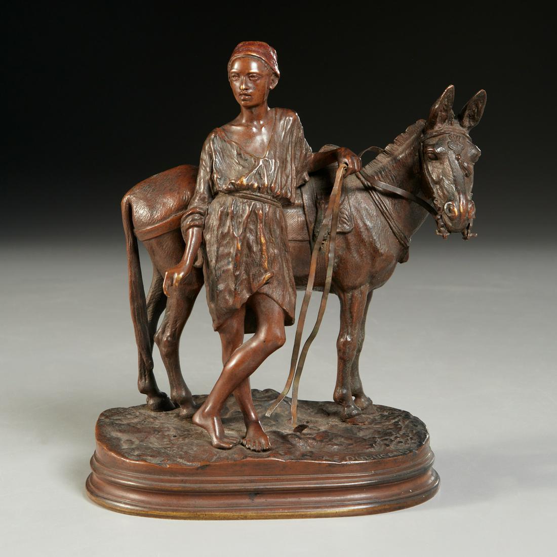 A. E. Dubucand, bronze Arab boy & mule, ex-museum (1 of 8)