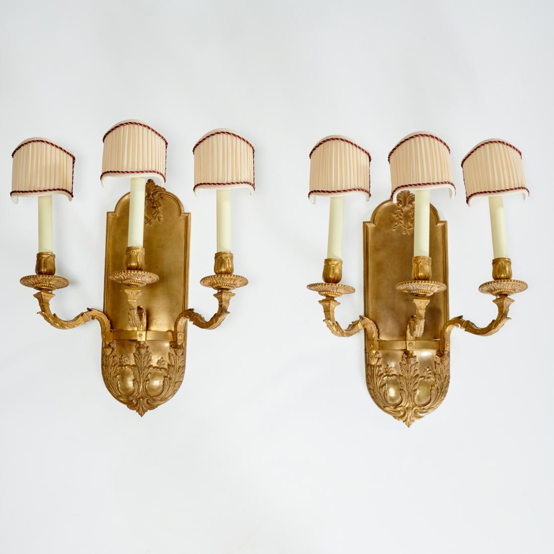 Pair Napoleon III gilt bronze sconces (1 of 6)
