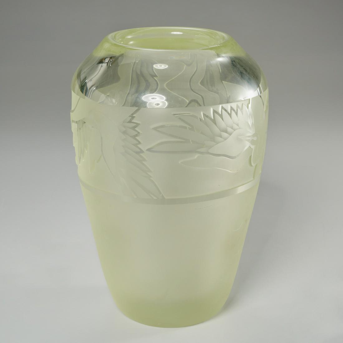 Orient & Flume, Art Deco style carved glass vase (1 of 9)