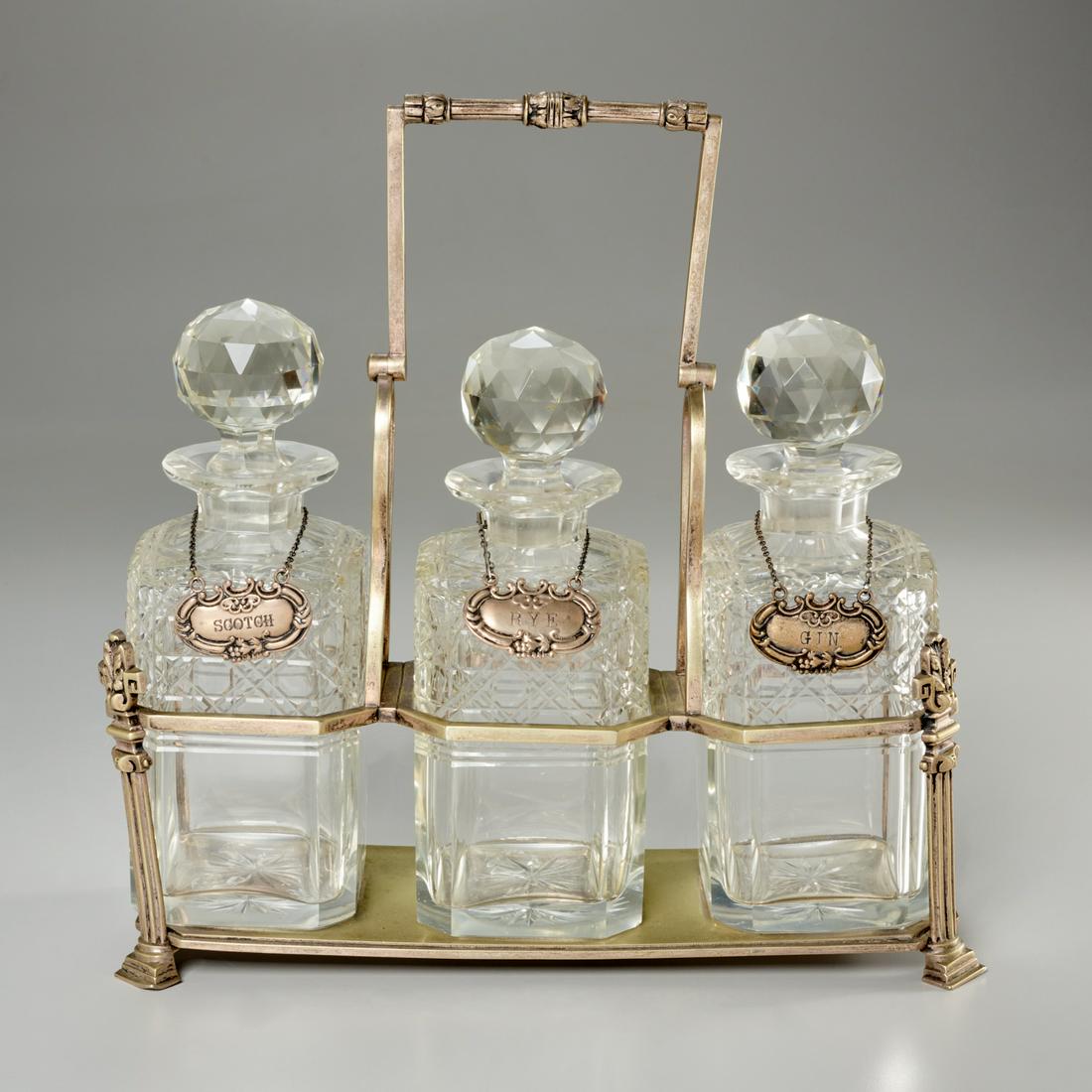 Edwardian silver plated tantalus (1 of 8)