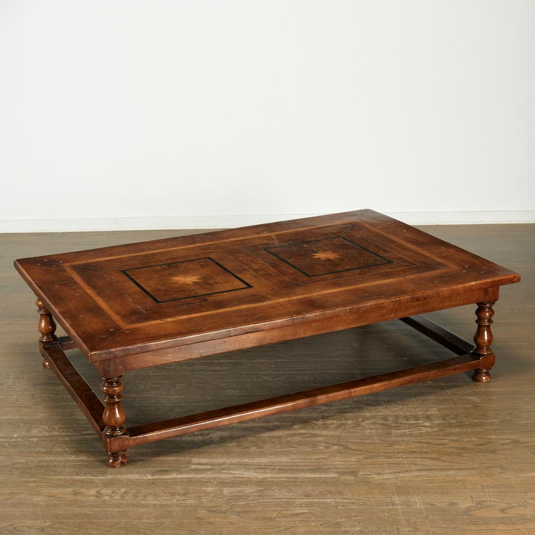 Tuscan style inlaid walnut coffee table (1 of 5)
