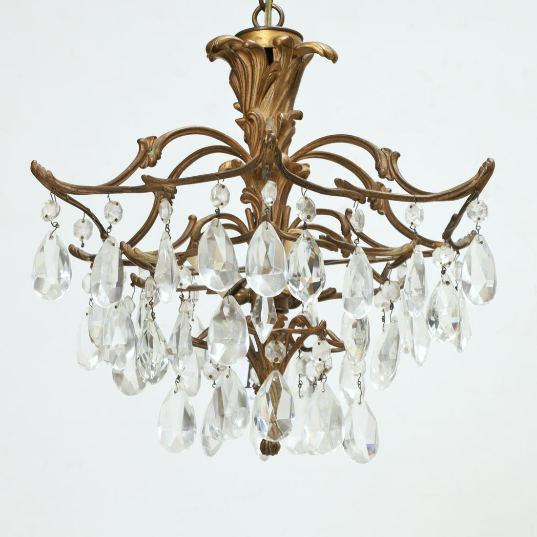 Louis XV style gilt bronze and crystal chandelier (1 of 6)