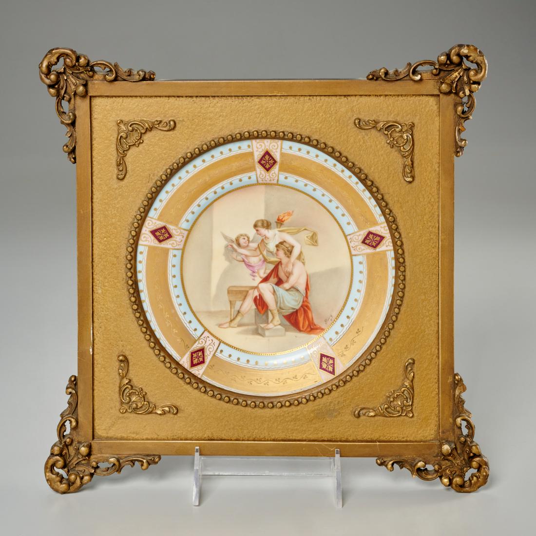 Royal Vienna framed gilt porcelain plate (1 of 7)