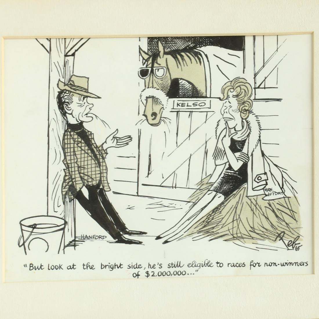 Pierre "Peb" Bellocq, original cartoon drawing (1 of 5)